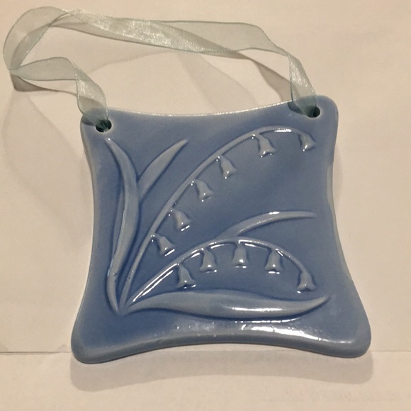 Flower tiles Hanging Decor 4 tiles Purple Blue & yellow Ceramic 5 x 5” Beauties - Picture 6 of 16